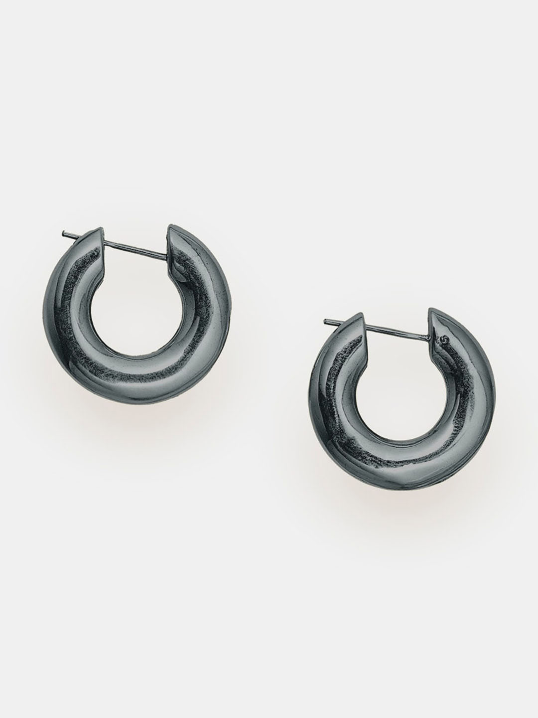 

Trisu 925 Sterling Silver Rhodium-Plated Circular Half Hoop Earrings