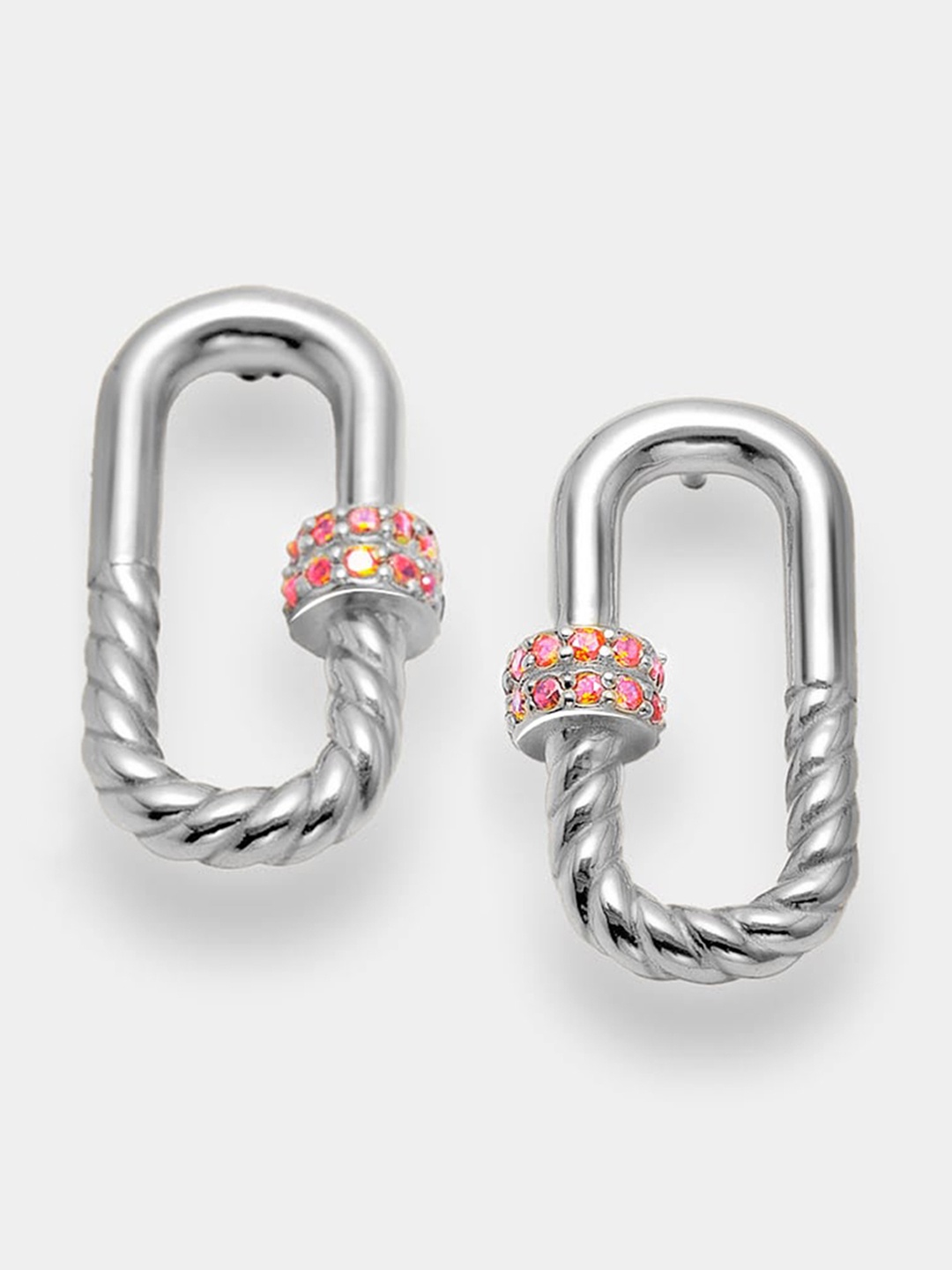 

Trisu Rhodium-Plated 925 Sterling Silver Contemporary Studs Earrings