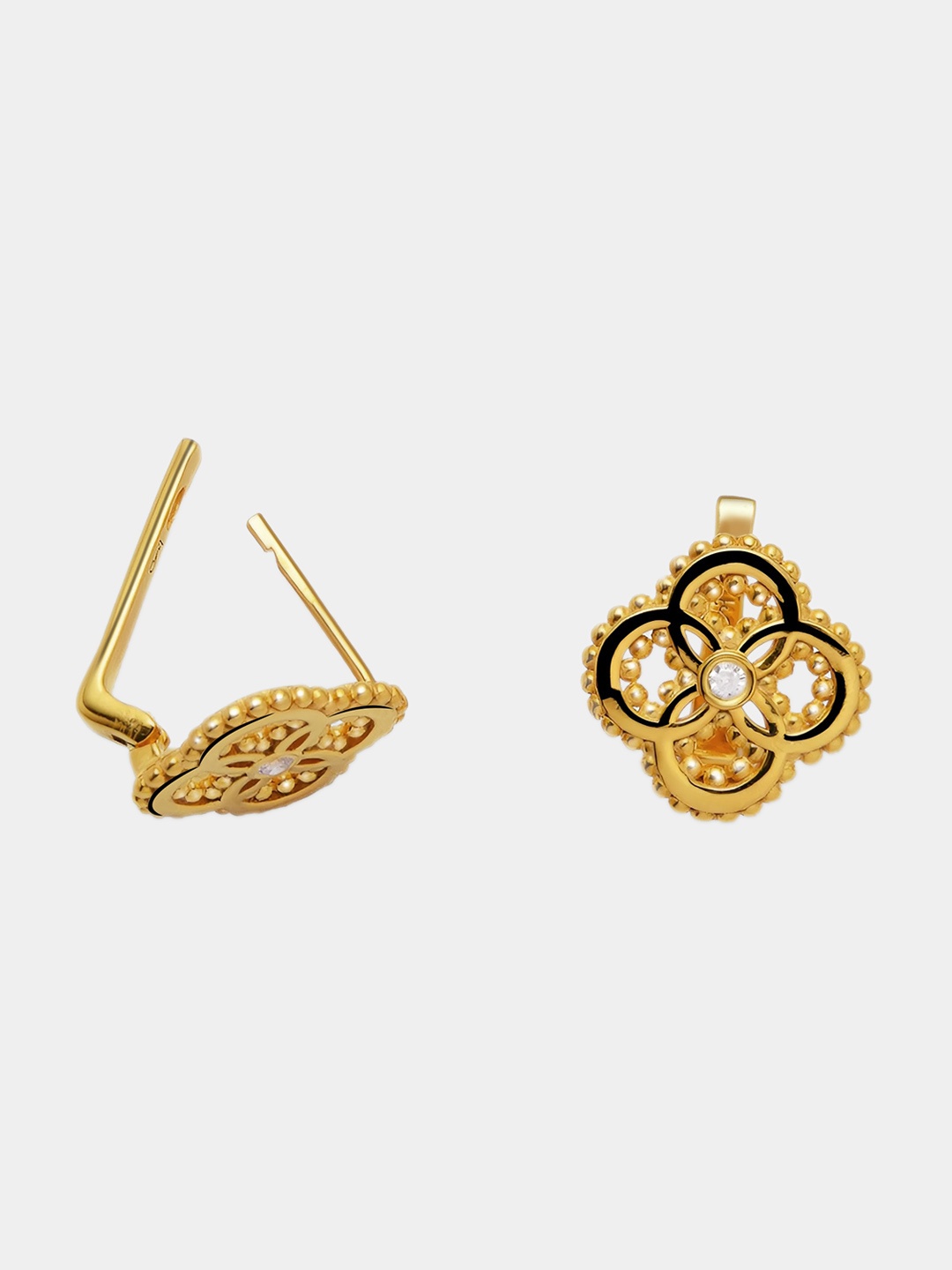 

Trisu 925 Sterling Silver Gold-Plated Floral Studs
