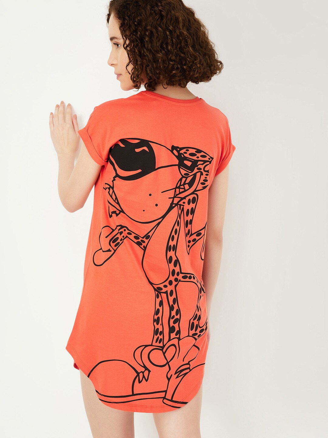 

max Cheetos Printed Pure Cotton T-shirt Nightdress, Orange