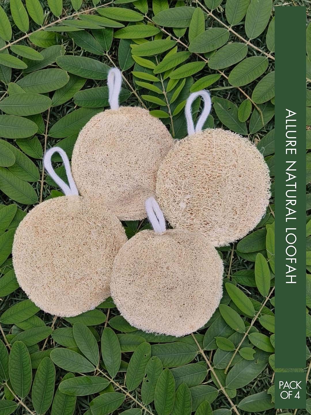 

ALLURE Set Of 4 Natural Bath Loofah, Brown