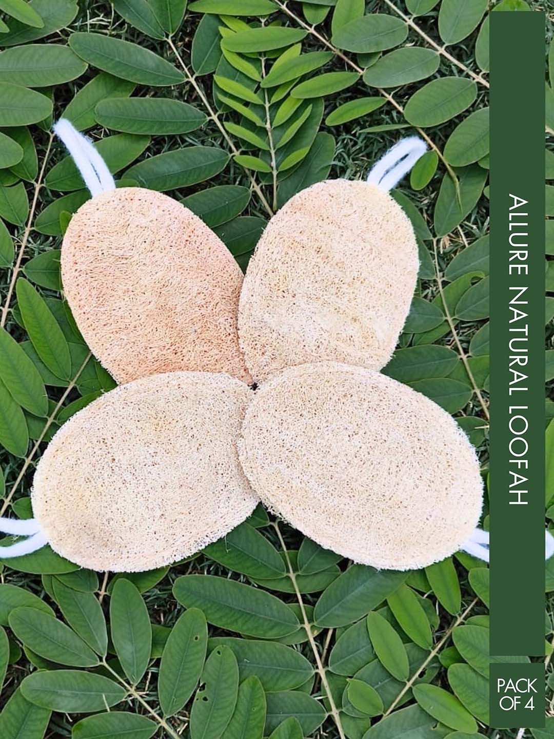 

ALLURE Set Of 4 Natural Bath Loofah, Brown