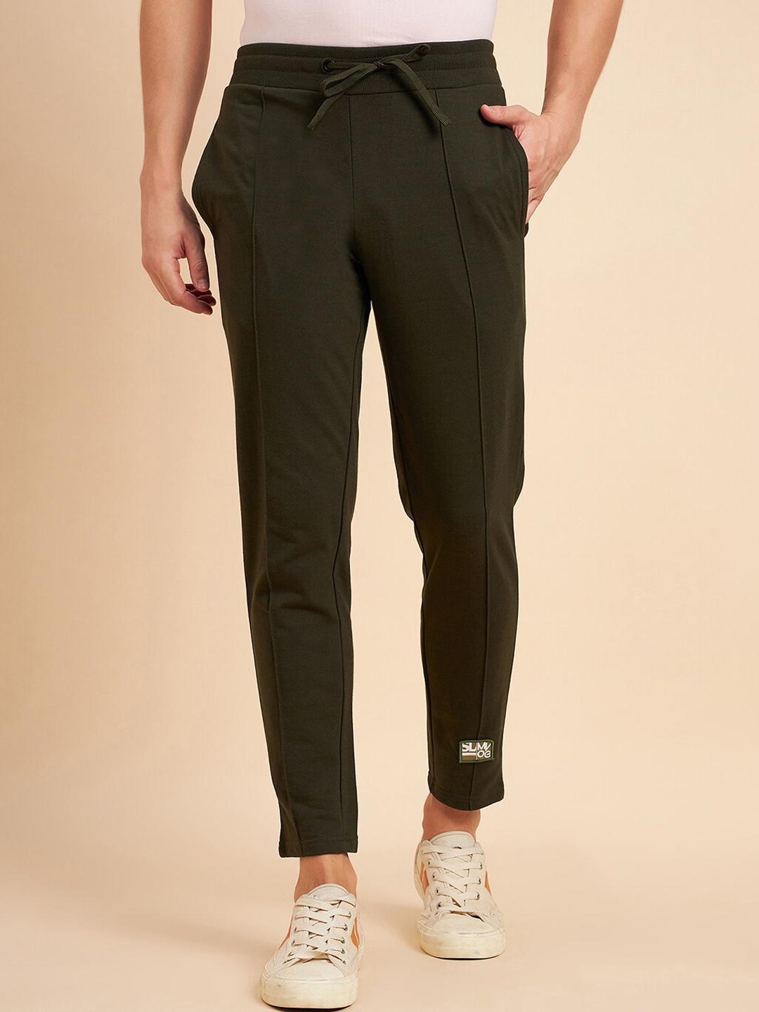 

Sweet Dreams Men Slim Fit Mid-Rise Track Pants, Olive