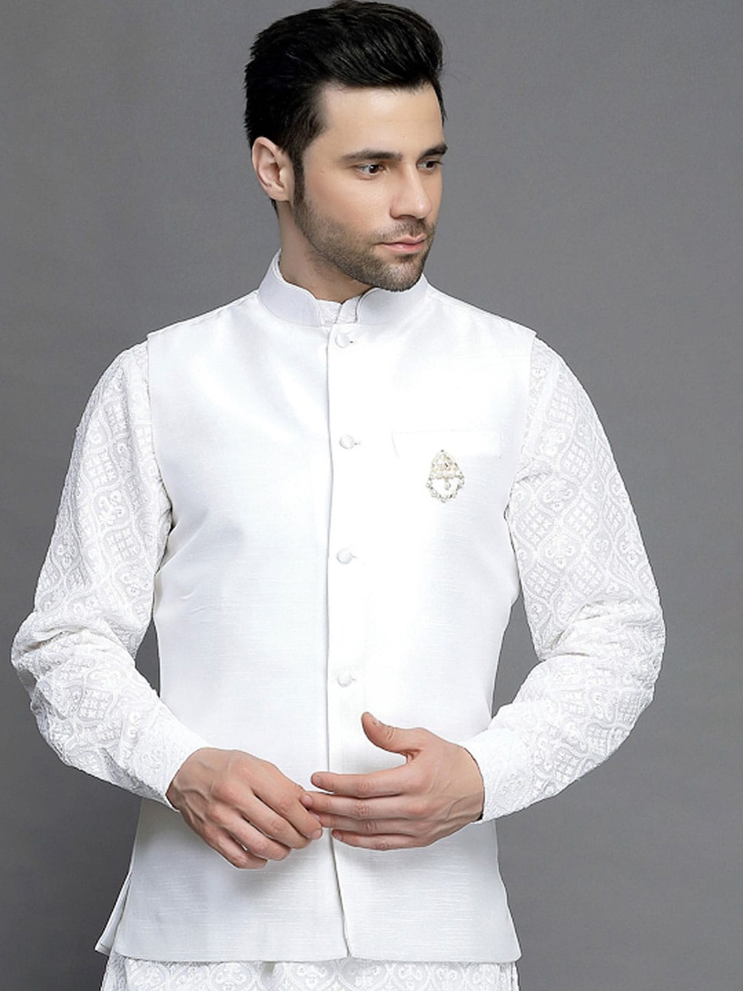 

Utsav Fashion Woven Nehru Jackets, White