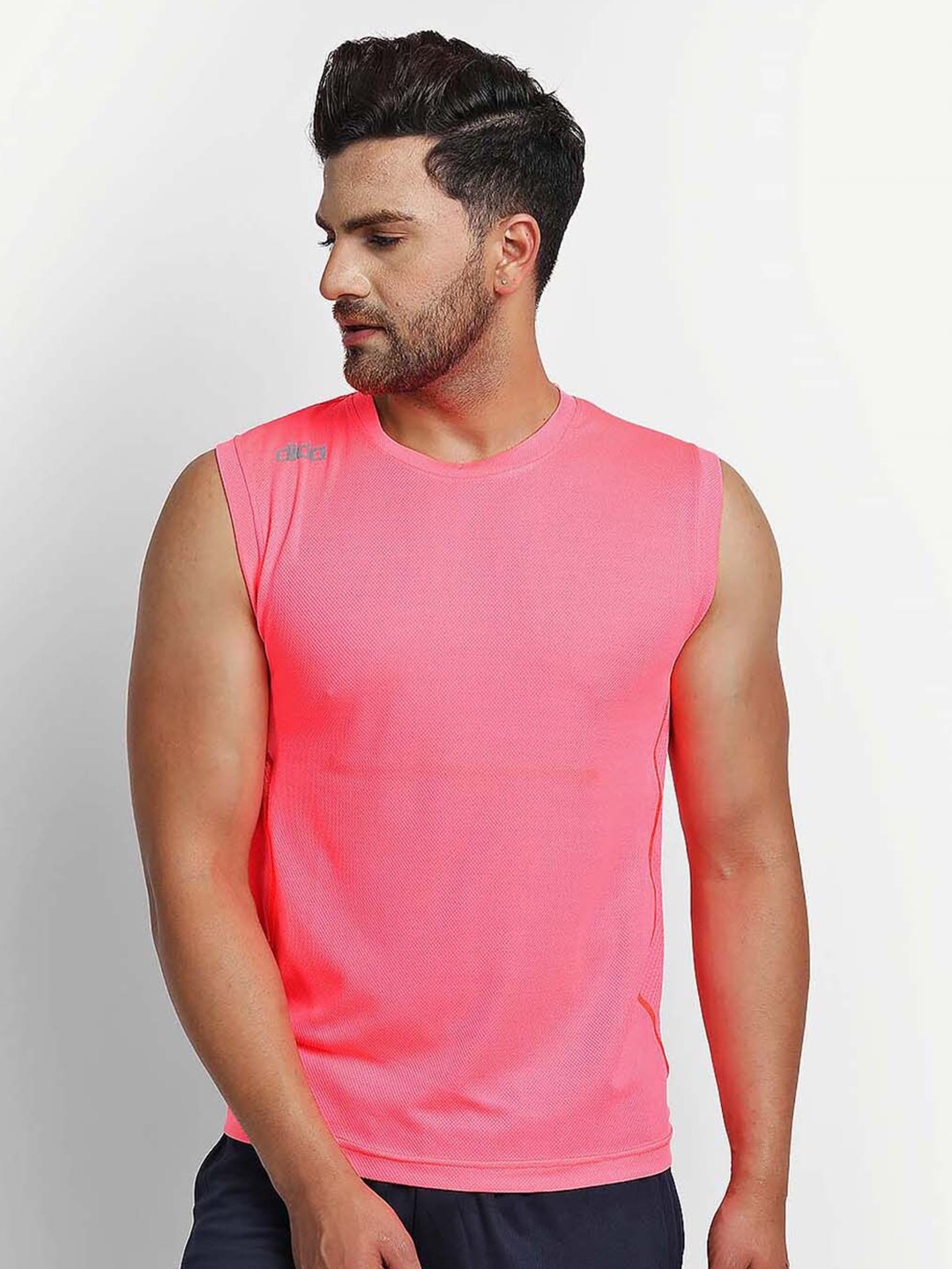 

DIDA Dri-Fit Cut Outs Round-Neck Sports T-Shirt, Pink