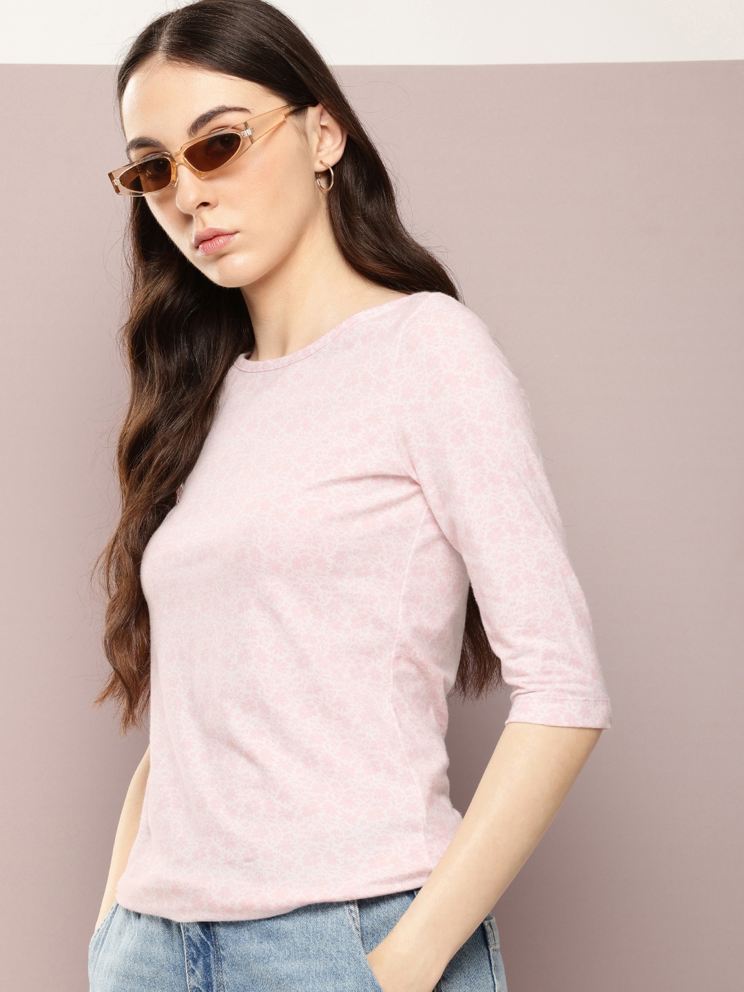 

Kook N Keech Floral Print Boat Neck Cotton Top, White