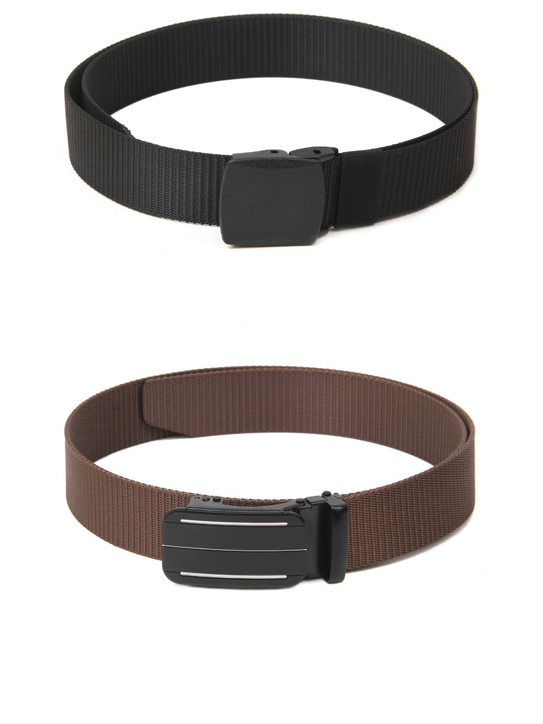 

Calvadoss Girls Set Of 2 Textured Belts, Black