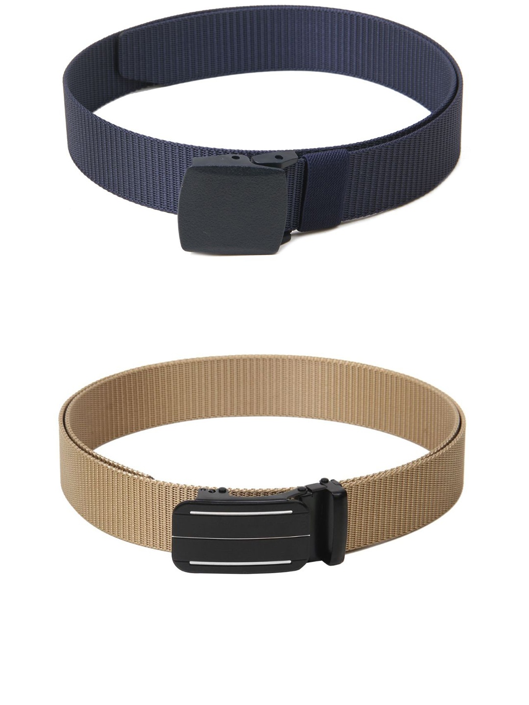 

Calvadoss Girls Set of 2 Textured Belts, Navy blue