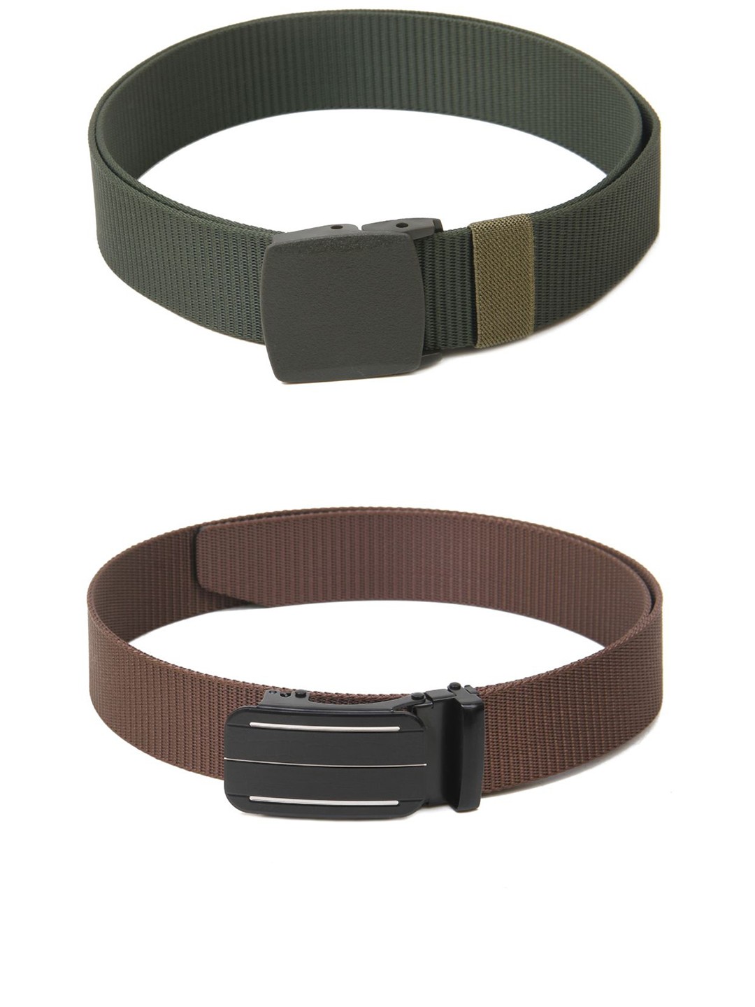 

Calvadoss Girls Set Of 2 Textured Belts, Green