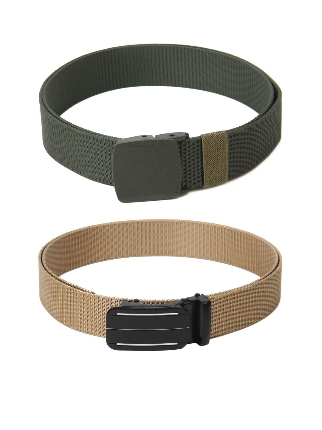 

Calvadoss Girls Set of 2 Textured Belts, Green