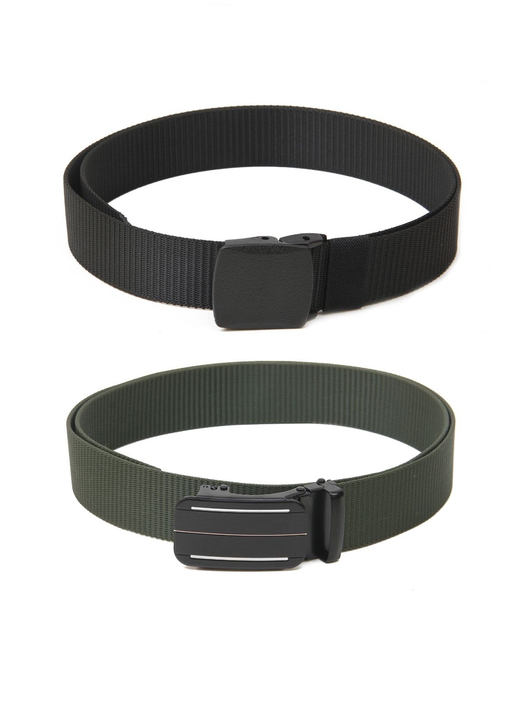 

Calvadoss Girls Set Of 2 Textured Belts, Black