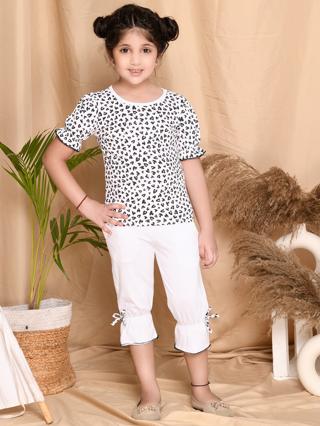 

Kids Cave Floral Print A-Line Dress, White