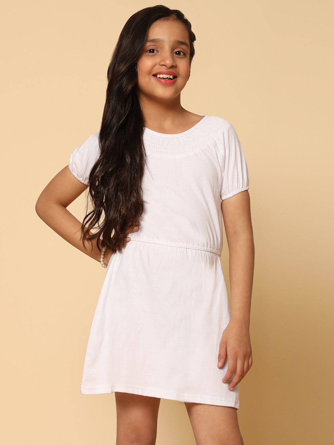 

Kids Cave A-Line Dress, Off white
