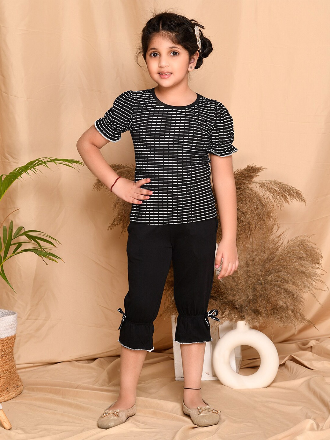 

Kids Cave Print A-Line Dress, Black