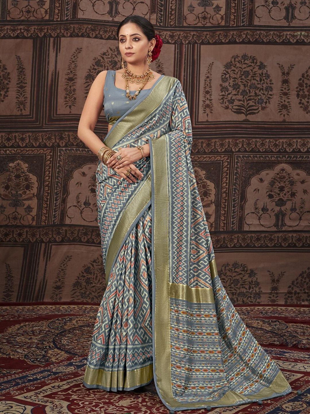 

Stylum Zari Art Silk Tussar Saree, Grey