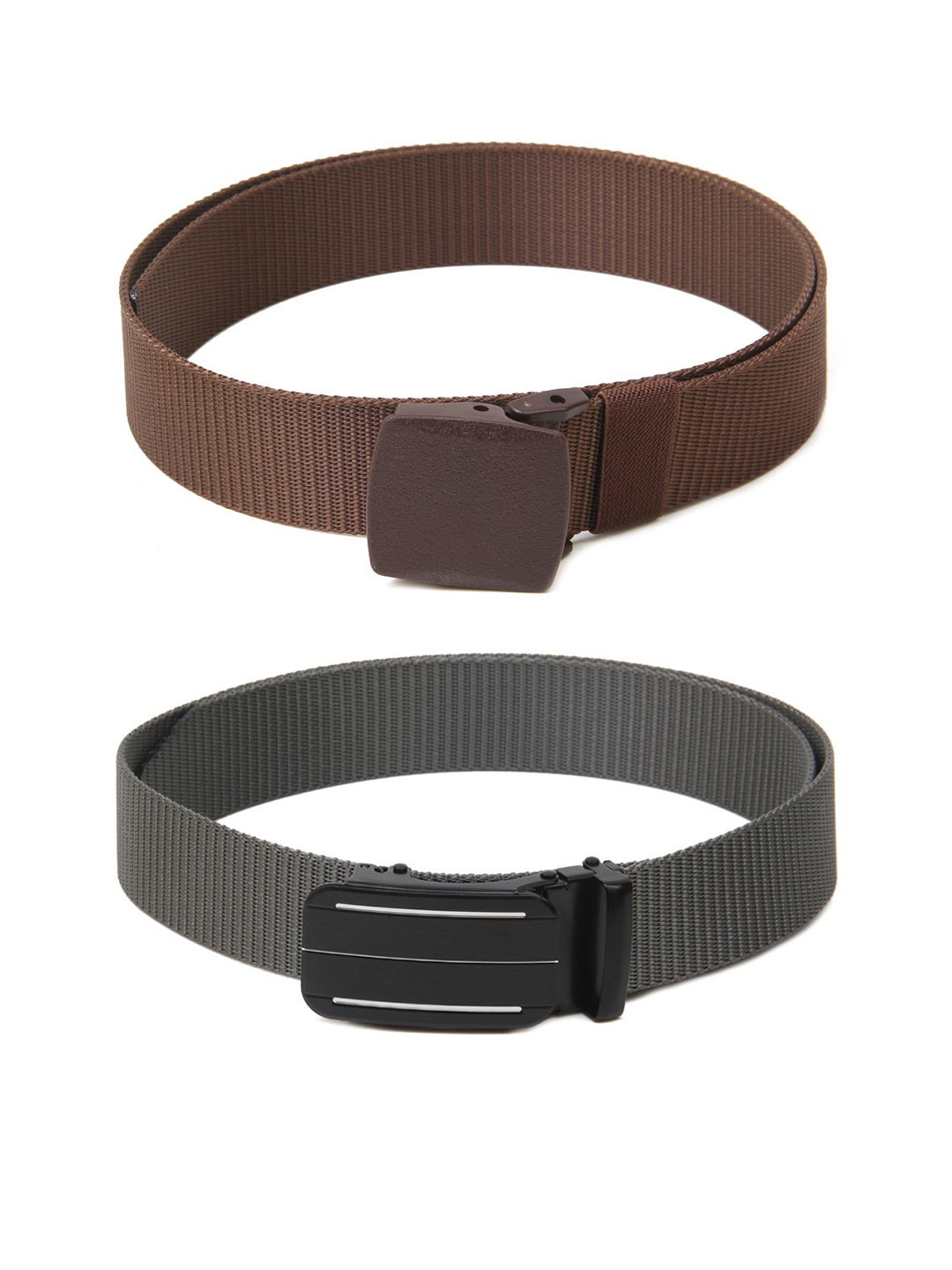 

Calvadoss Men Set Of 2 Textured Belts, Brown