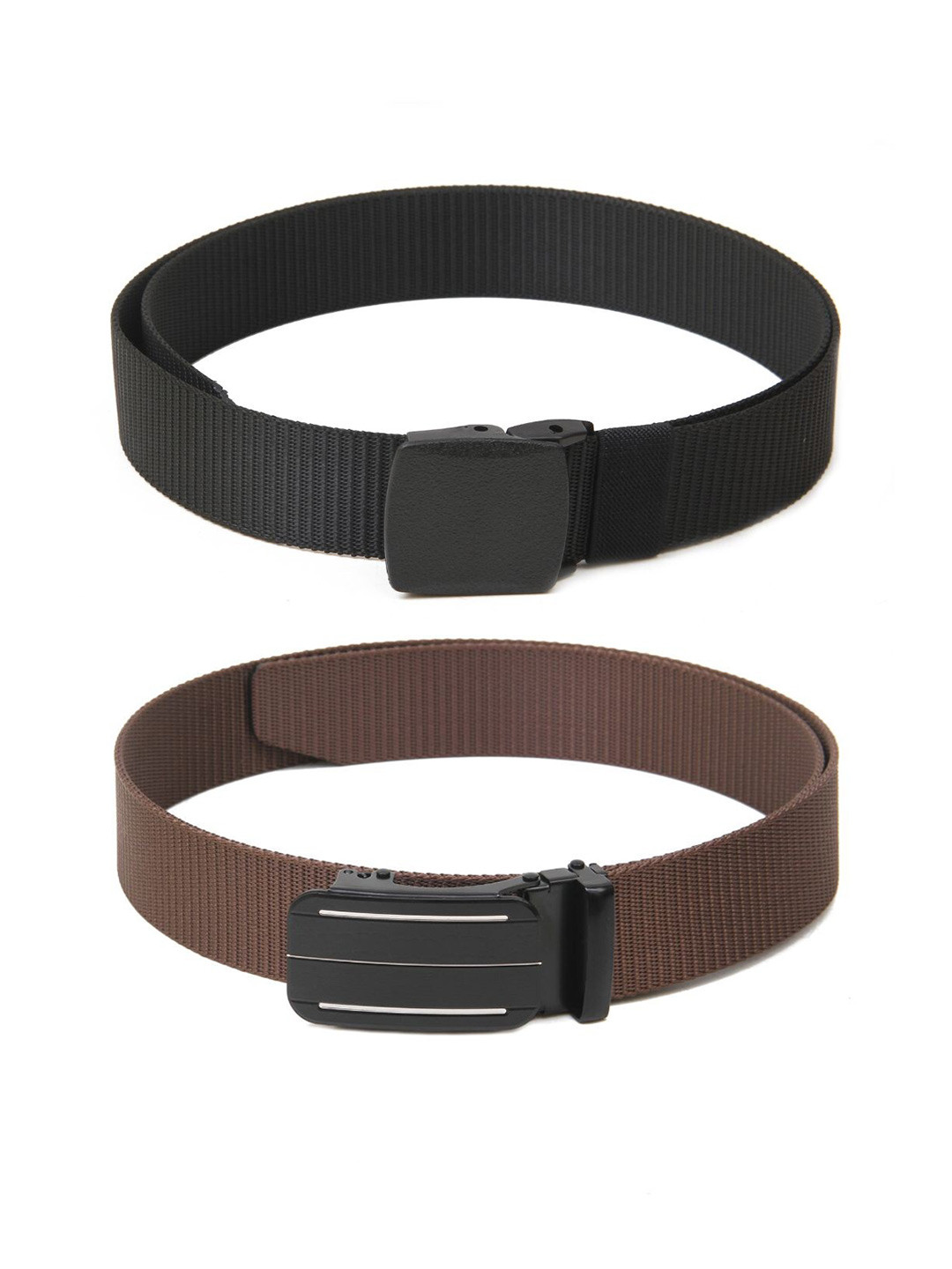 

Calvadoss Men Set of 2 Textured Belts, Black