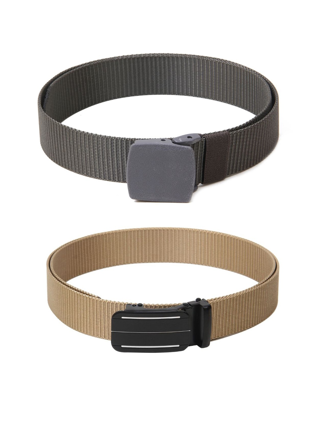 

Calvadoss Men Set of 2 Textured Belts, Grey