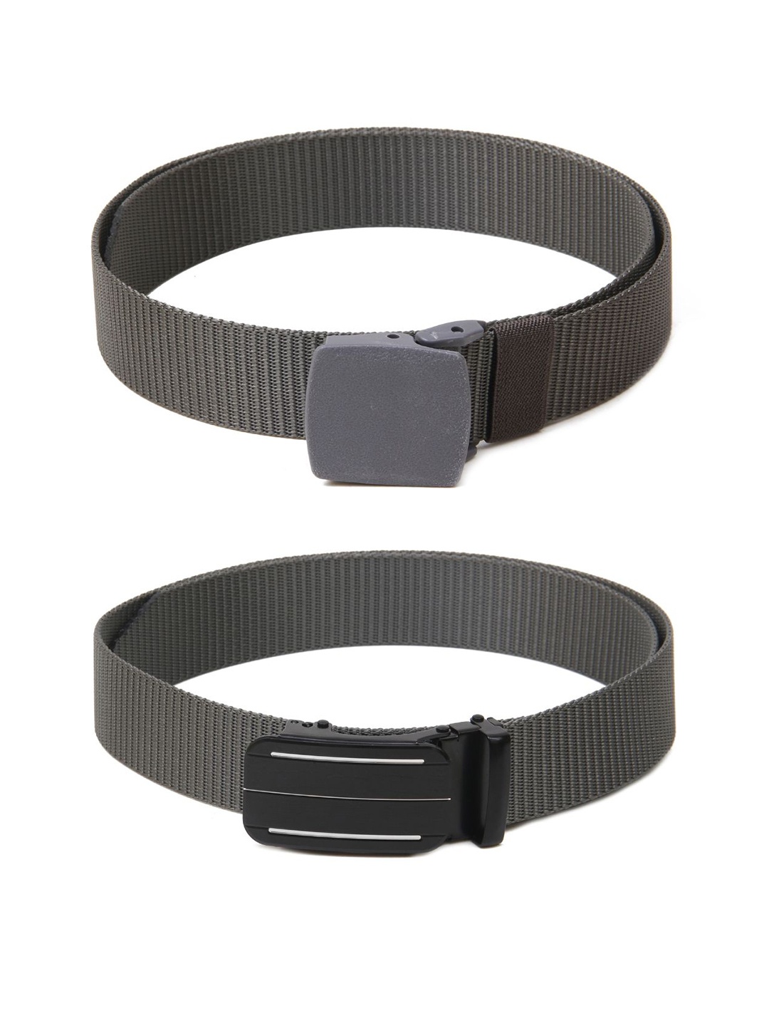 

Calvadoss Men Set Of 2 Textured Belts, Grey