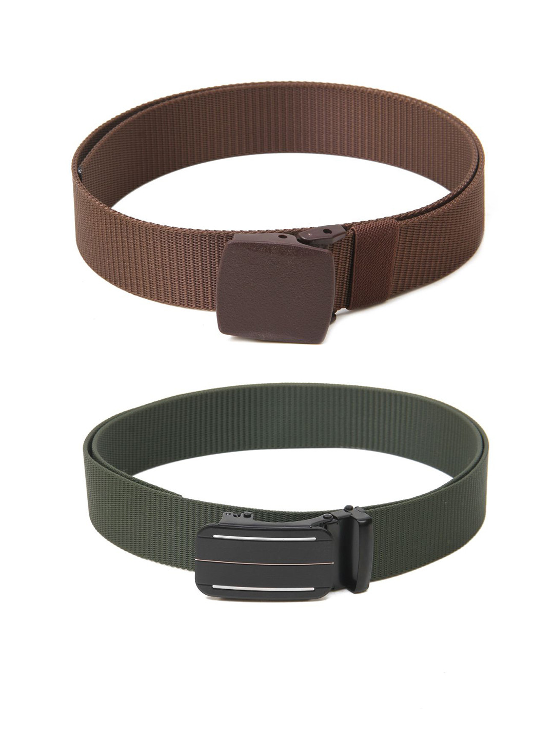 

Calvadoss Men Set of 2 Textured Belts, Brown