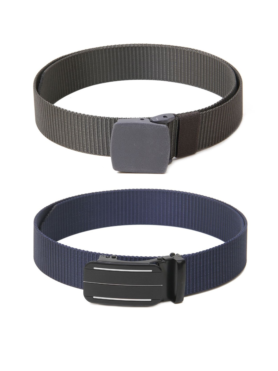

Calvadoss Men Set of 2 Textured Belts, Grey