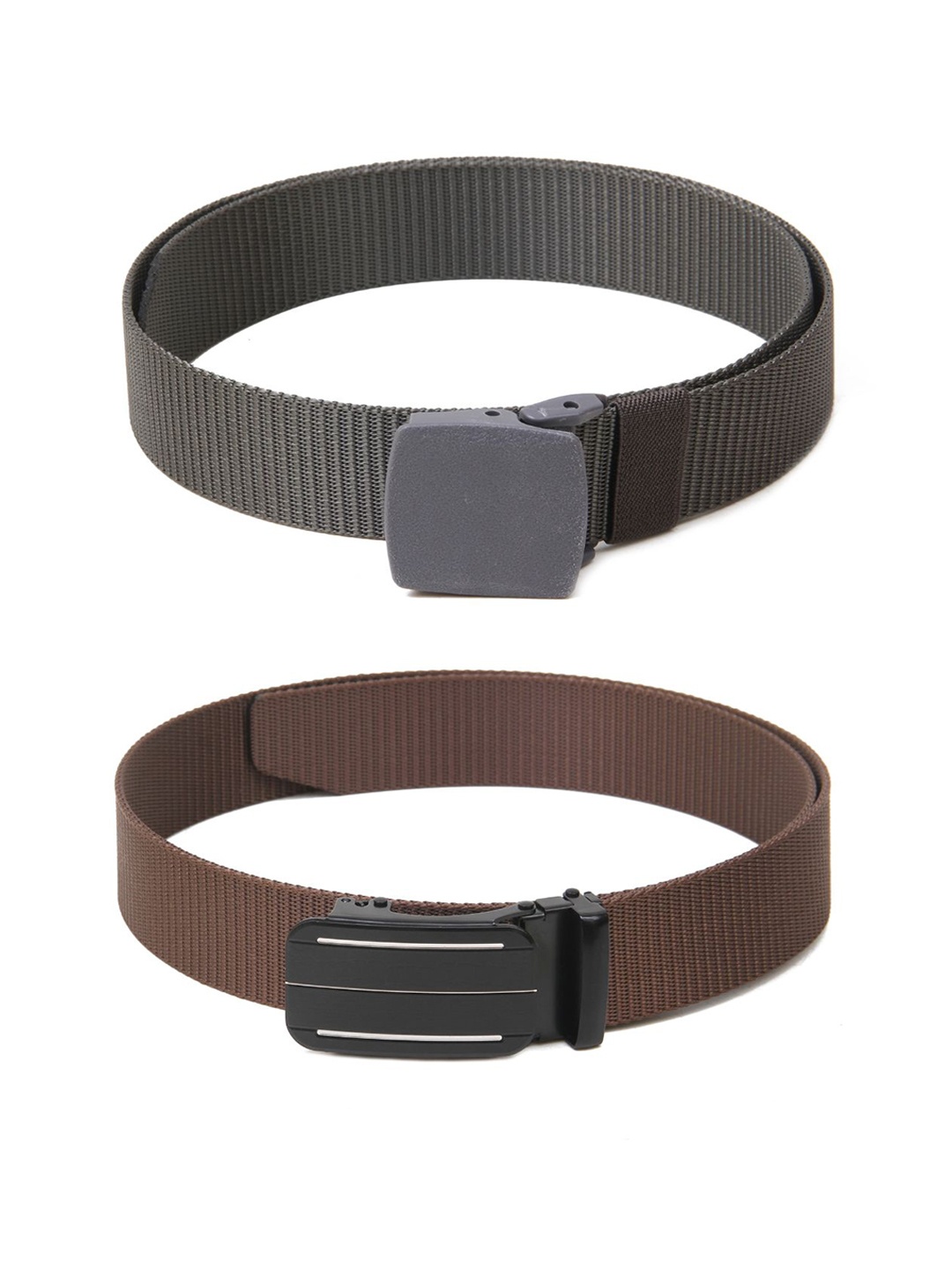 

Calvadoss Men Set of 2 Textured Belts, Grey