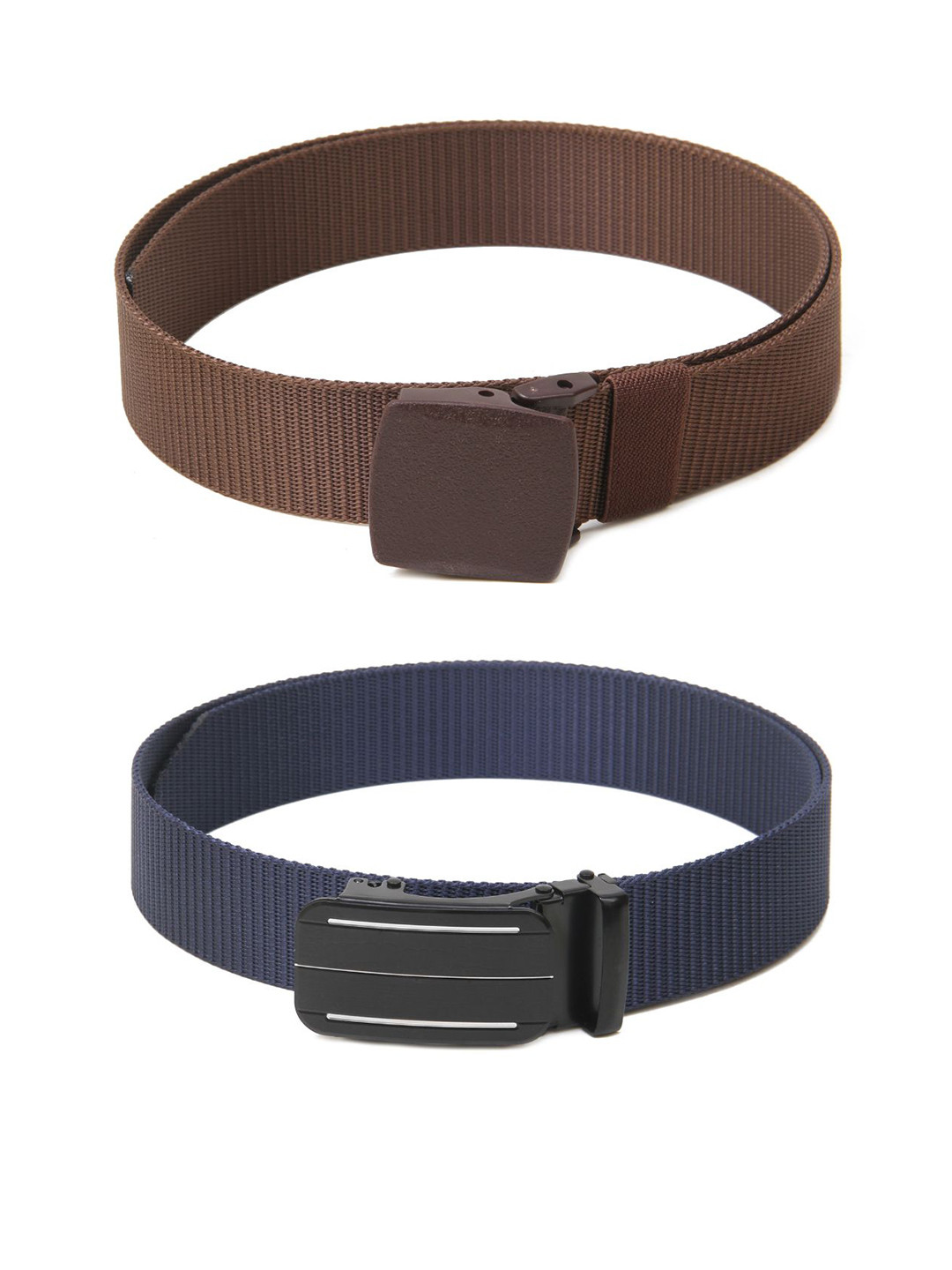 

Calvadoss Men Set Of 2 Textured Belts, Brown