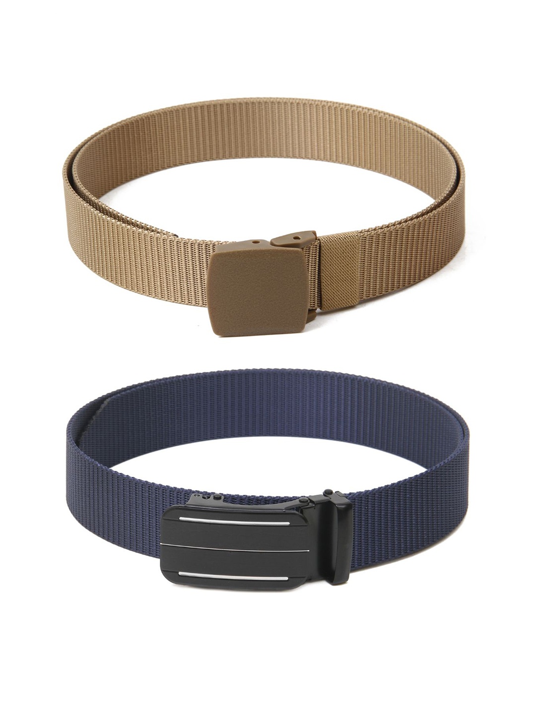

Calvadoss Men Set of 2 Textured Belts, Beige