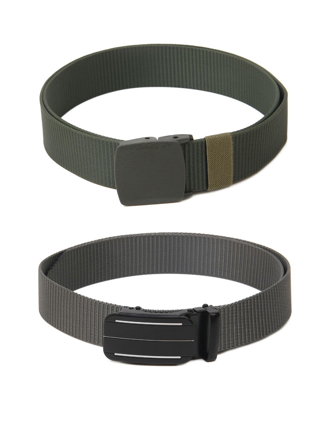 

Calvadoss Men Set of 2 Textured Belt, Green