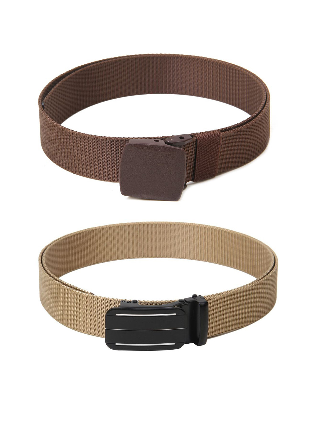 

Calvadoss Men Set of 2 Textured Belt, Brown