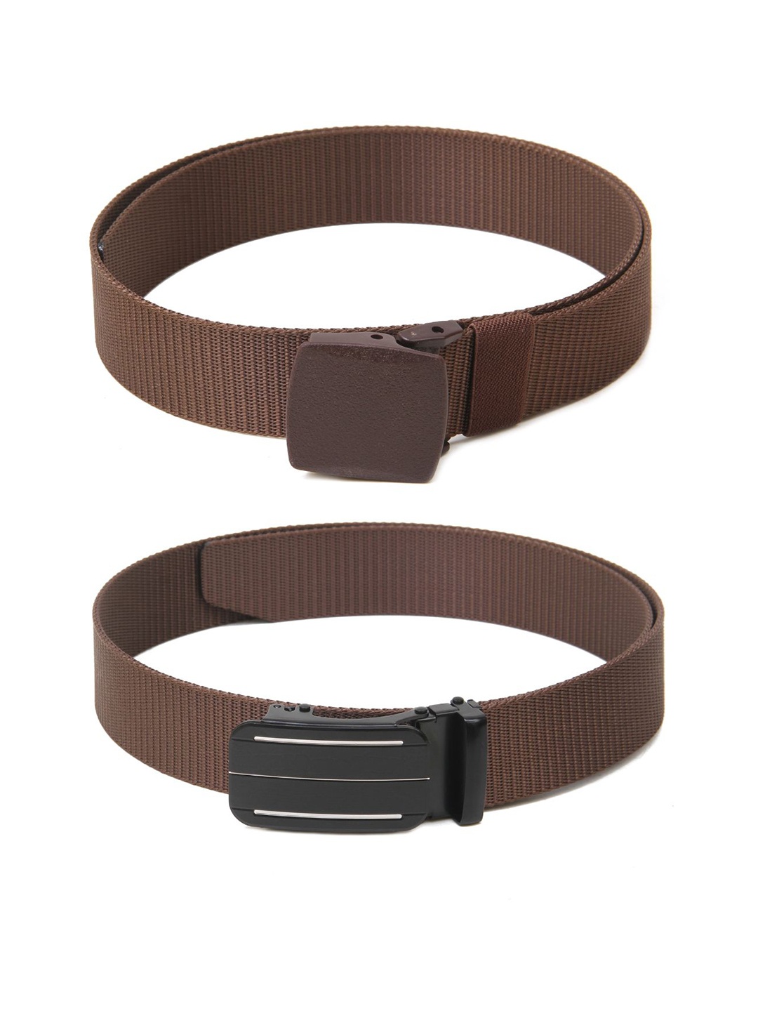 

Calvadoss Men Set of 2 Textured Belts, Brown