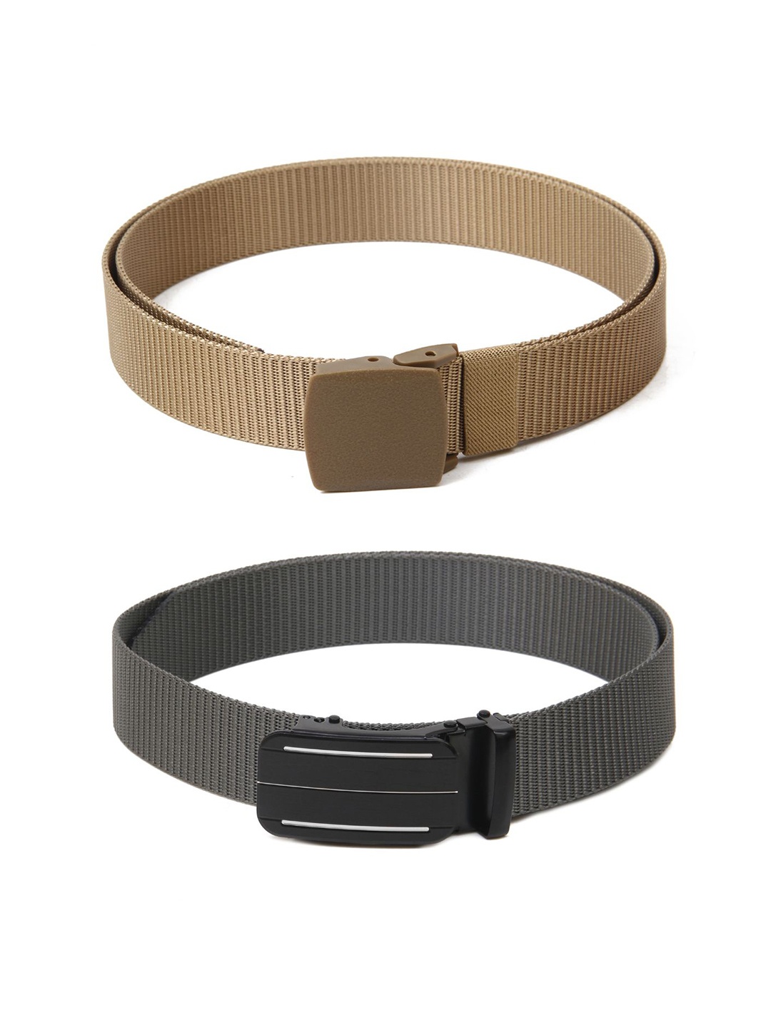 

Calvadoss Men Set of 2 Textured Belts, Beige