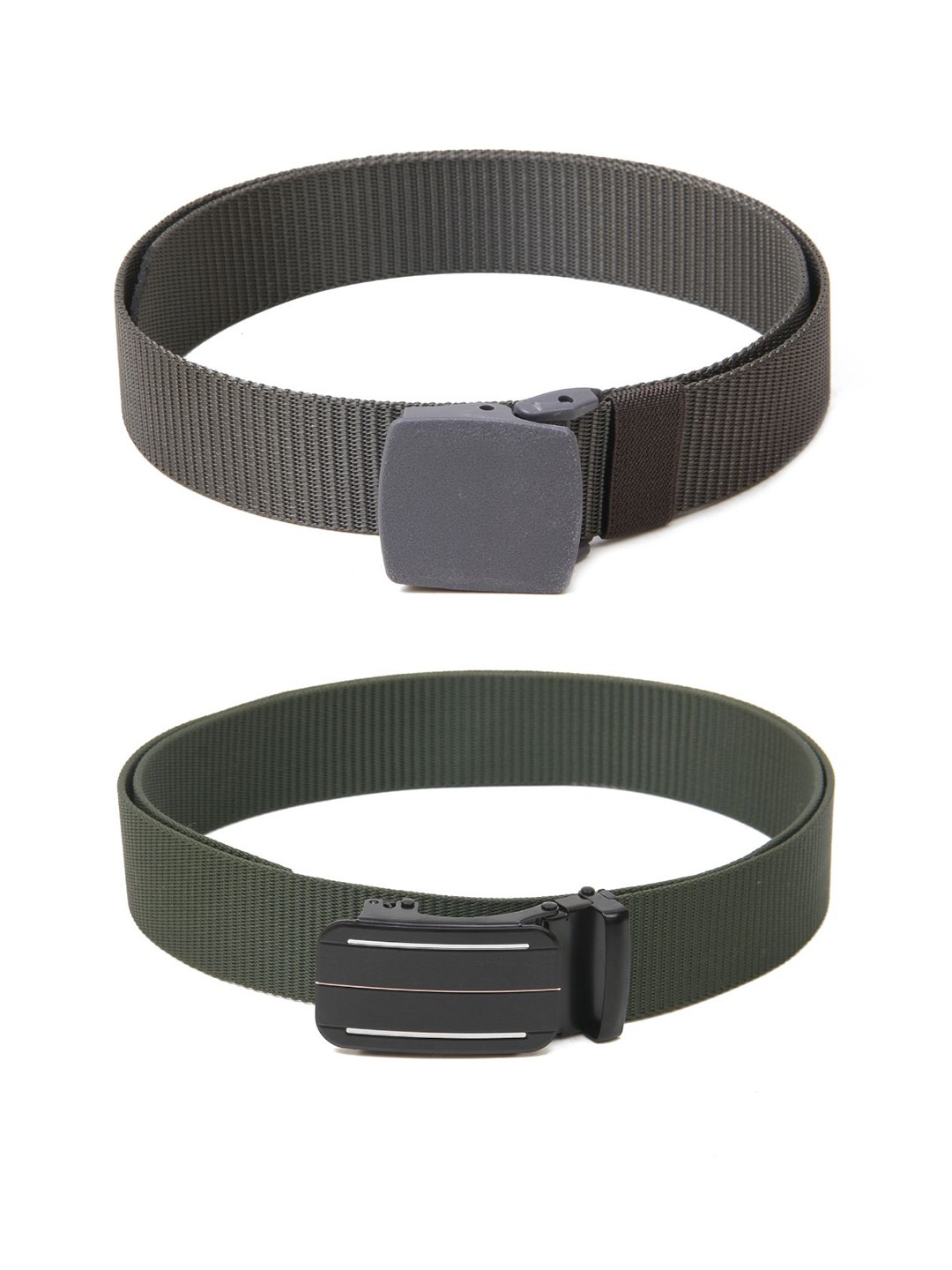 

Calvadoss Men Set of 2 Textured Belts, Grey