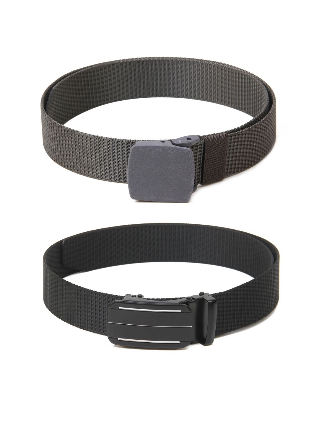 

Calvadoss Men Set of 2 Textured Belts, Grey