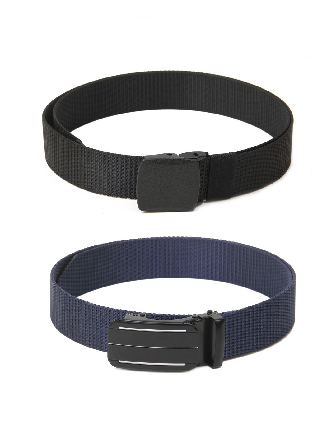 

Calvadoss Men Set of 2 Textured Belts, Black
