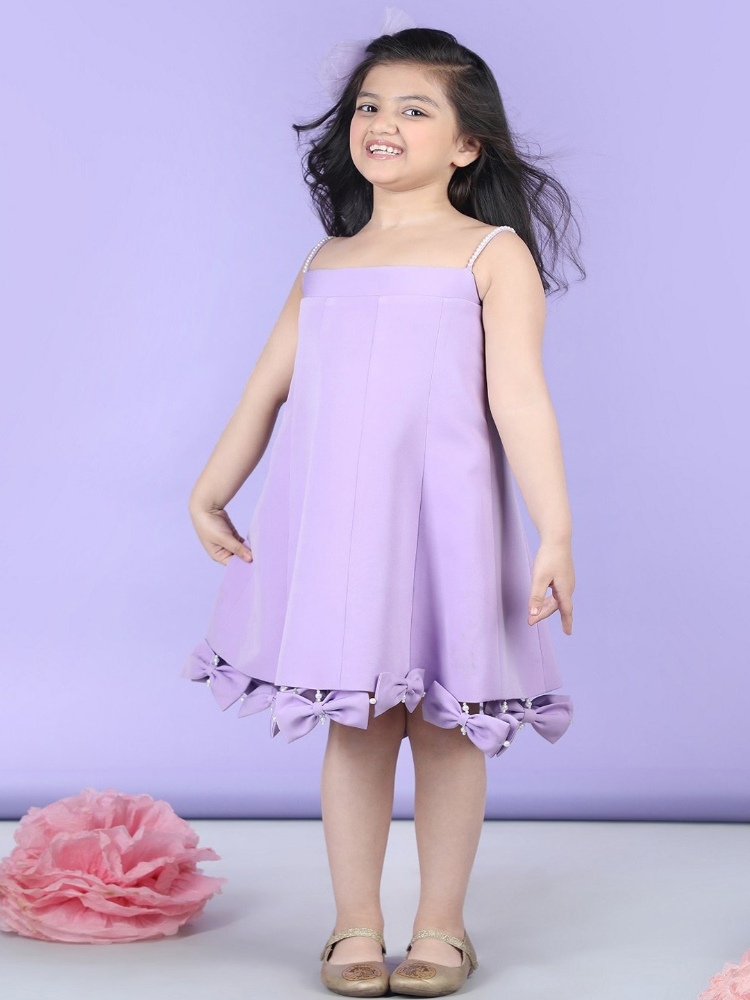 

THE LITTLE CELEBS A-Line Midi Dress, Pink