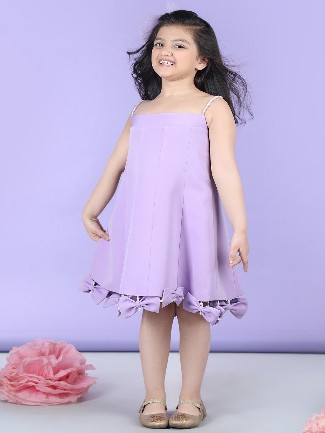 

THE LITTLE CELEBS A-Line Midi Dress, Pink
