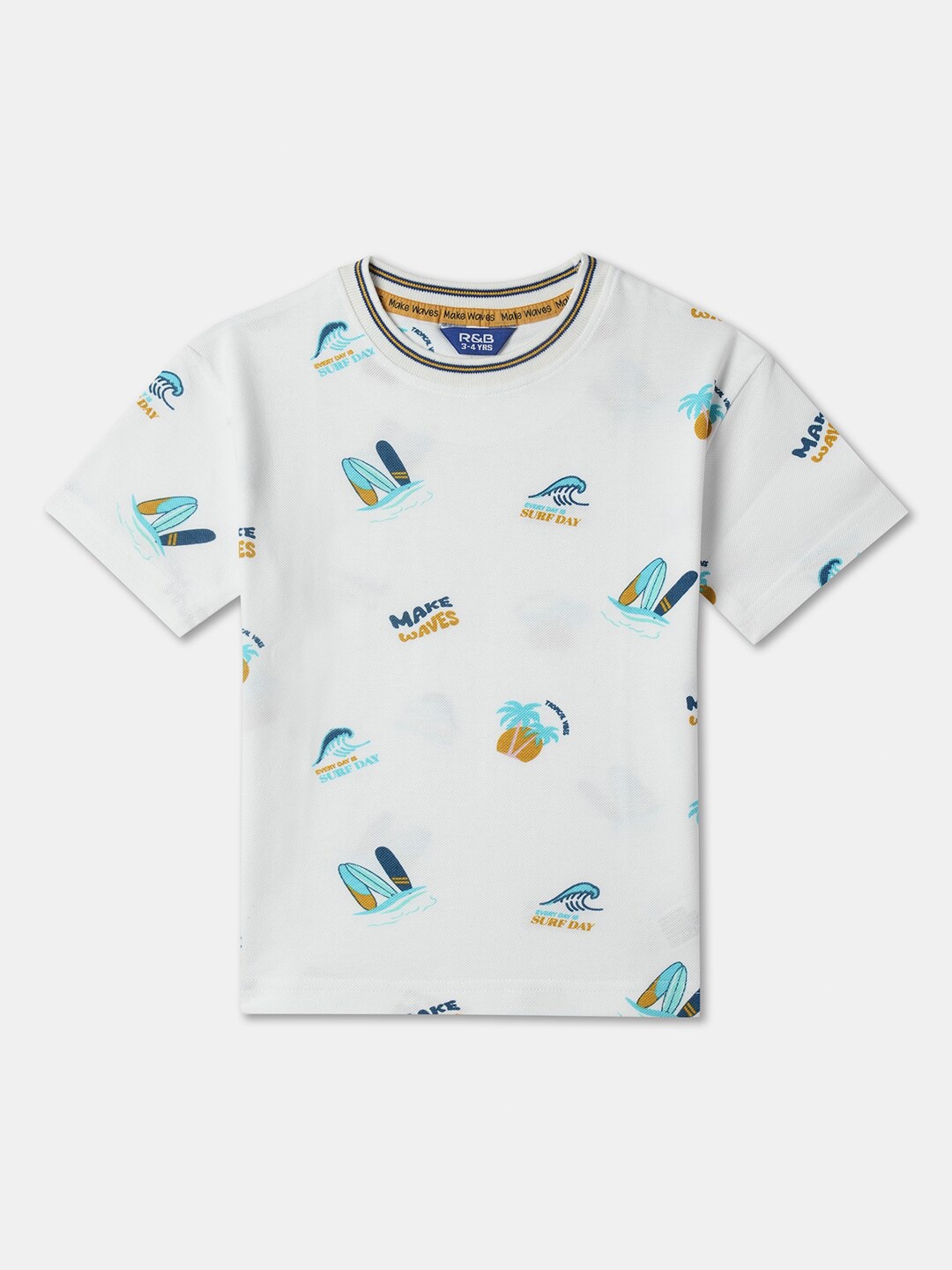 

R&B Boys Printed T-shirt, White