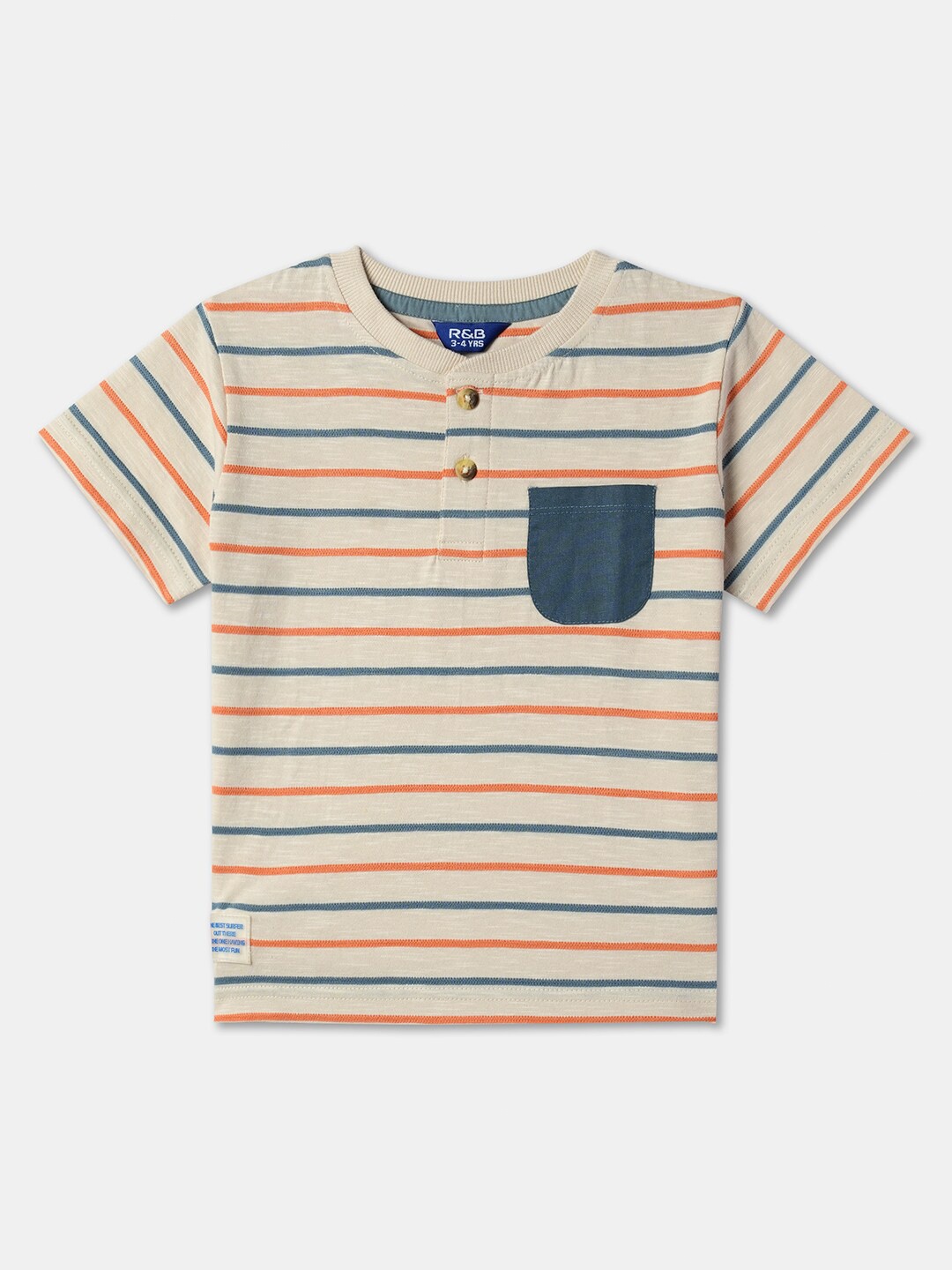 

R&B Boys Striped T-shirt, White
