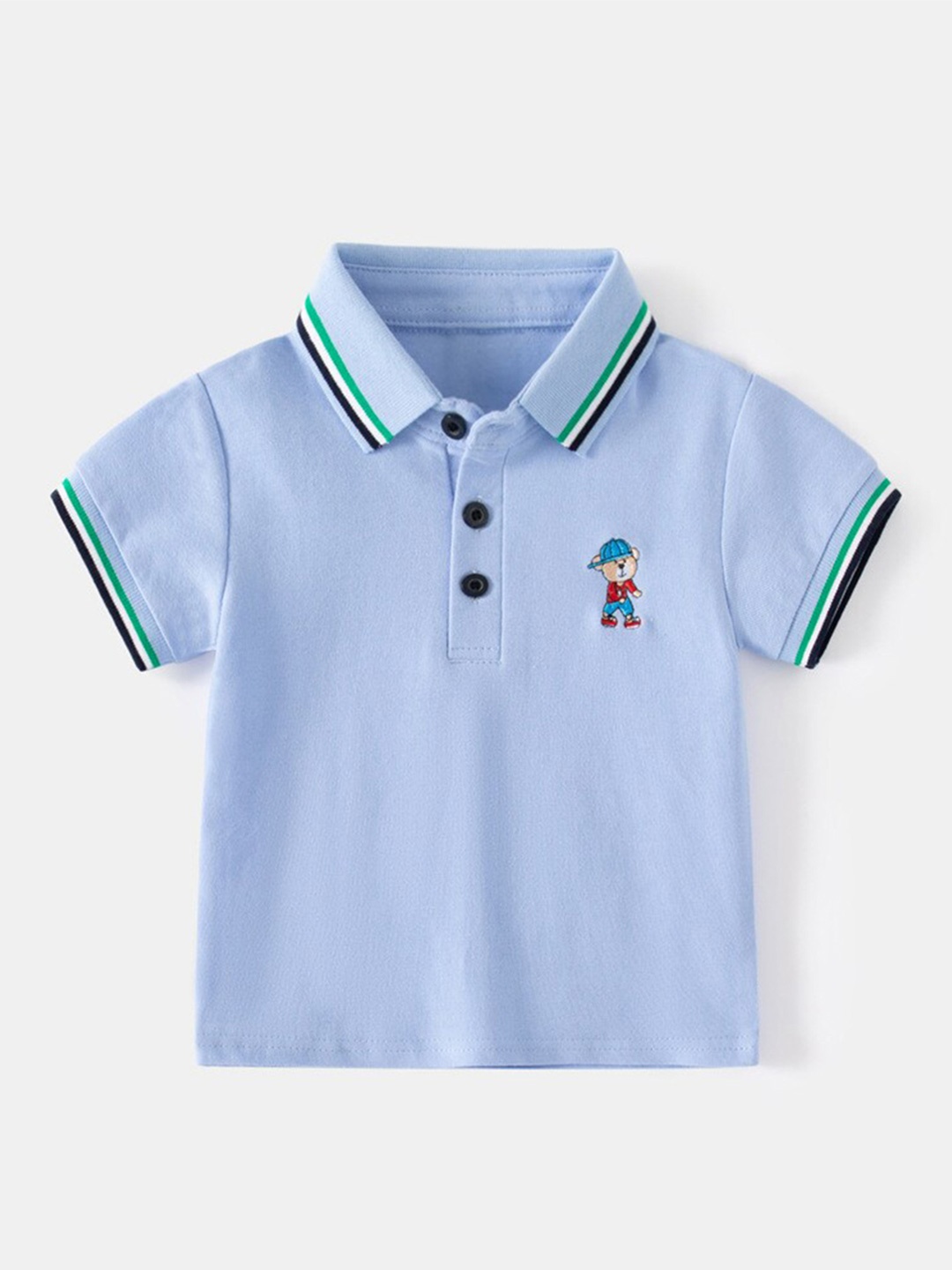 

StyleCast Boys Polo Collar Pure Cotton T-shirt, Blue