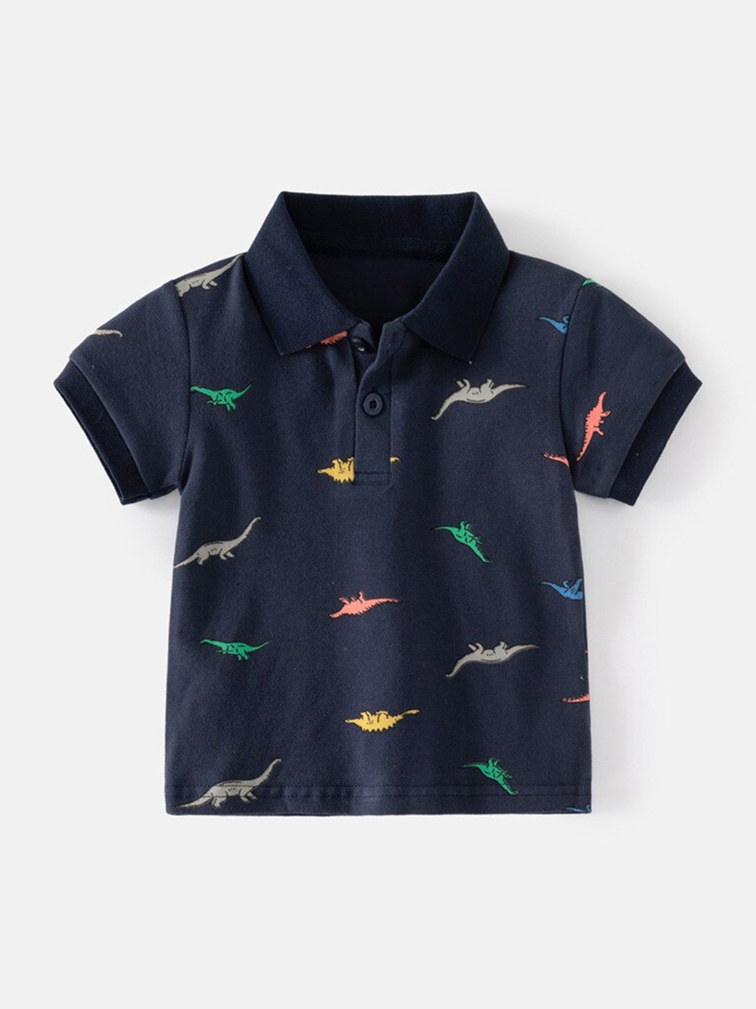 

StyleCast Boys Printed Polo Collar Cotton T-shirt, Navy blue