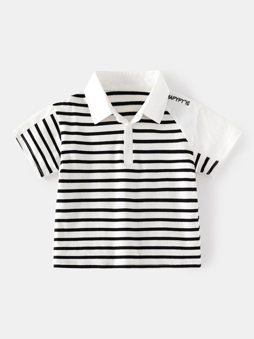 

StyleCast Boys White Polo Collar Striped Polo Collar T-shirt