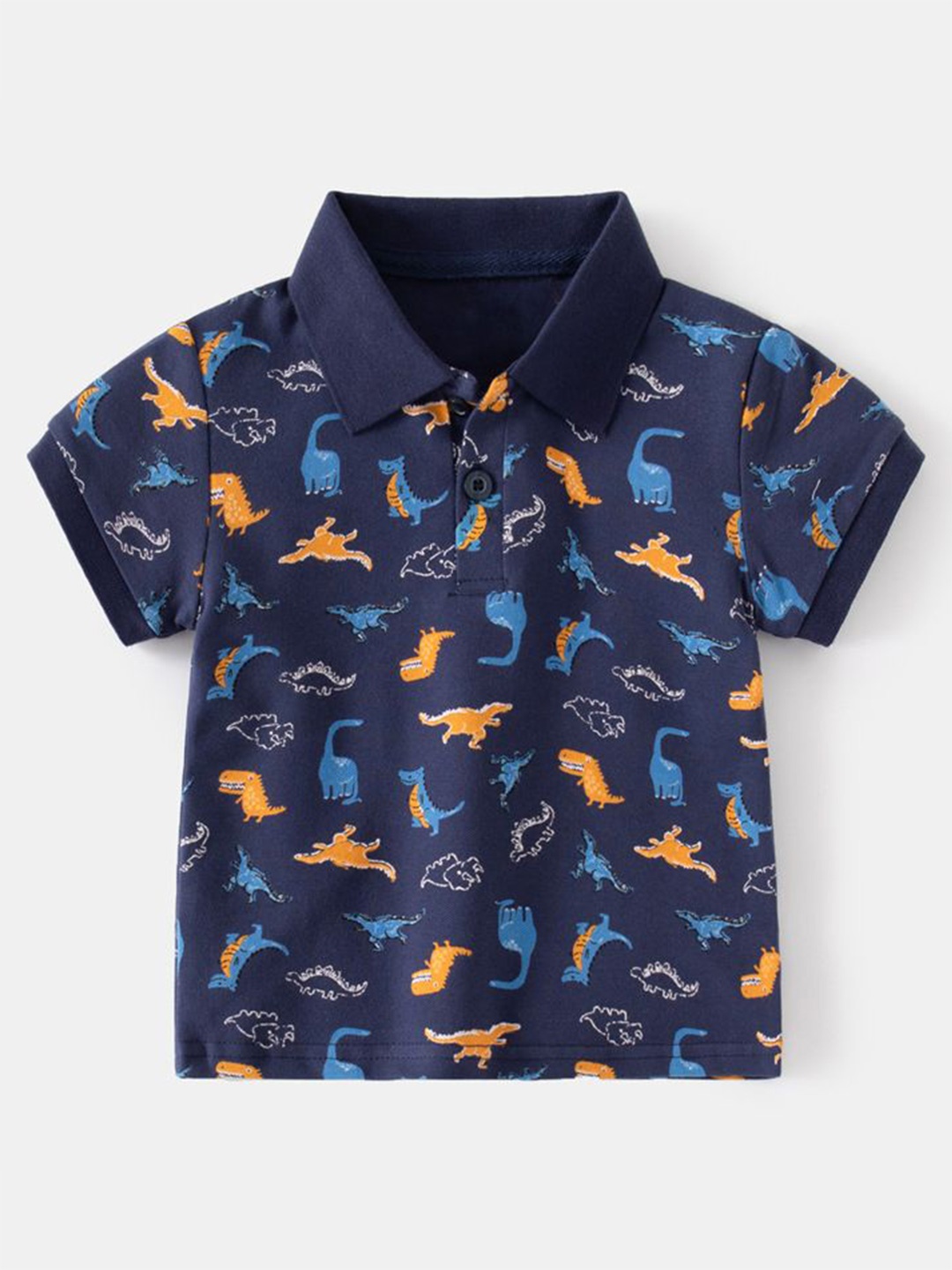 

StyleCast Boys Conversational Printed Polo Collar T-shirt, Navy blue