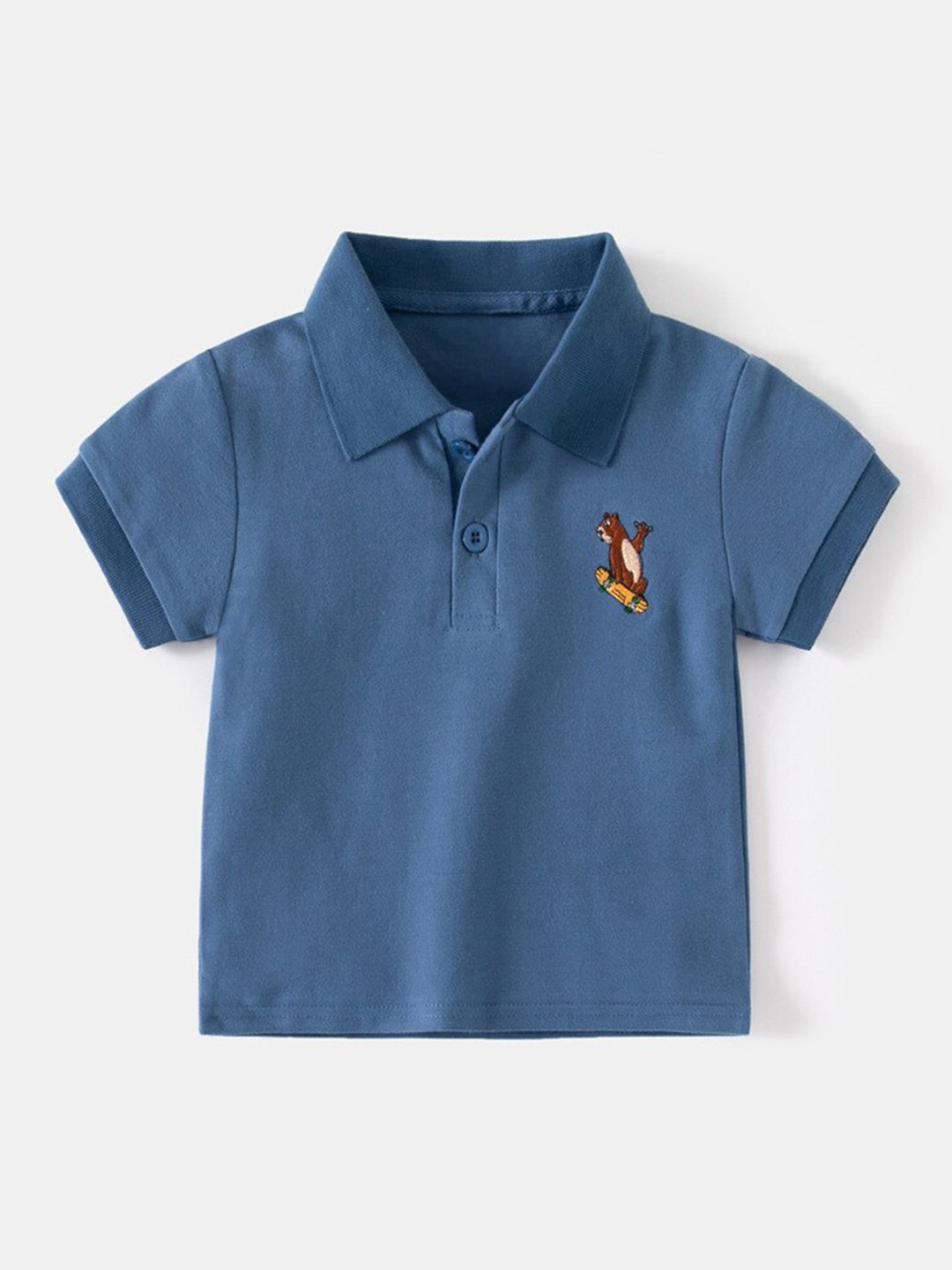 

StyleCast Boys Blue Polo Collar Pure Cotton Casual T-shirt