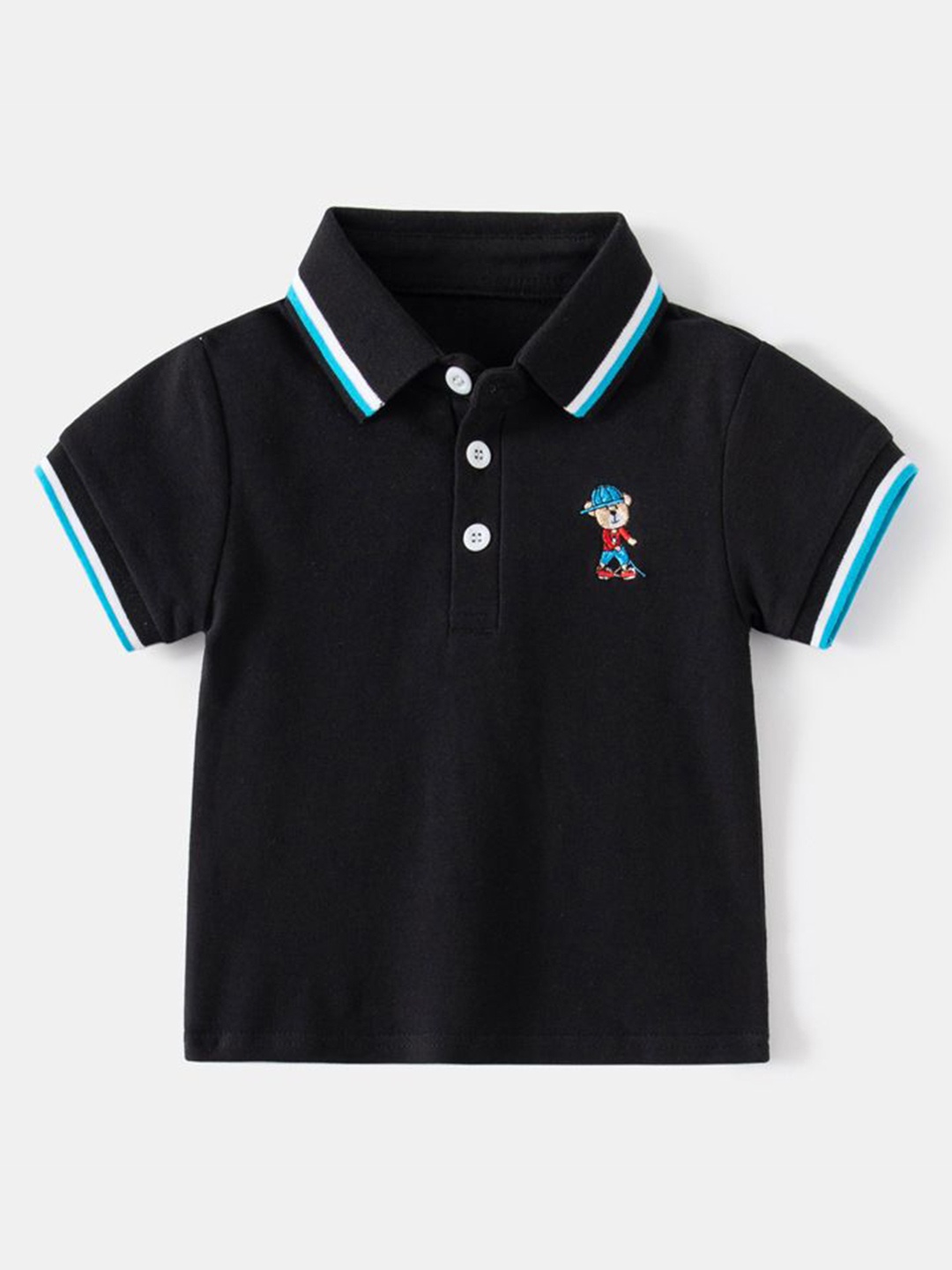 

StyleCast Black Boys Polo Collar Pure Cotton T-shirt