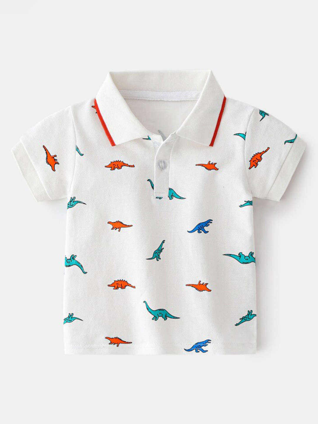 

StyleCast Boys Printed Polo Collar Pure Cotton T-shirt, White