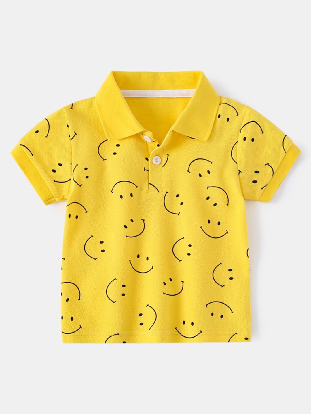 

StyleCast Kids Conversational Printed Polo Collar Pure Cotton T-shirt, Yellow