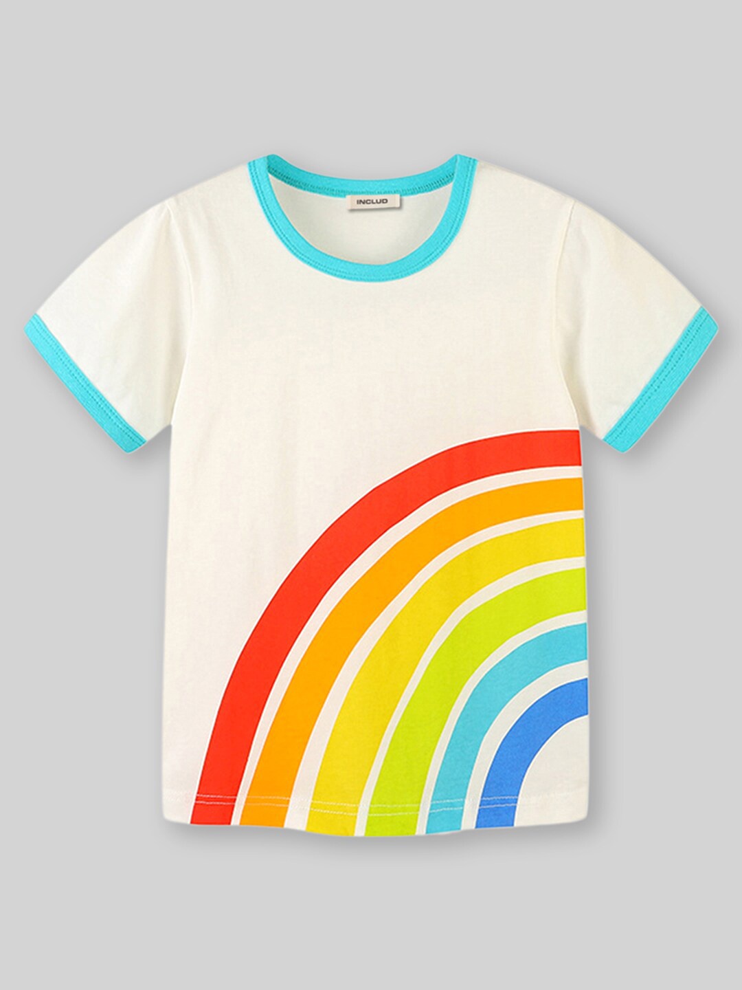 

INCLUD Boys Graphic Printed Cotton Regular Fit T-shirt, White