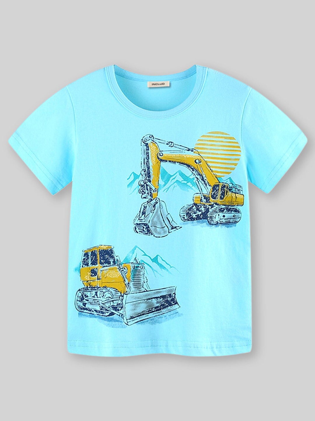

INCLUD Boys Graphic Printed Round Neck Short Sleeves Casual T-shirt, Blue