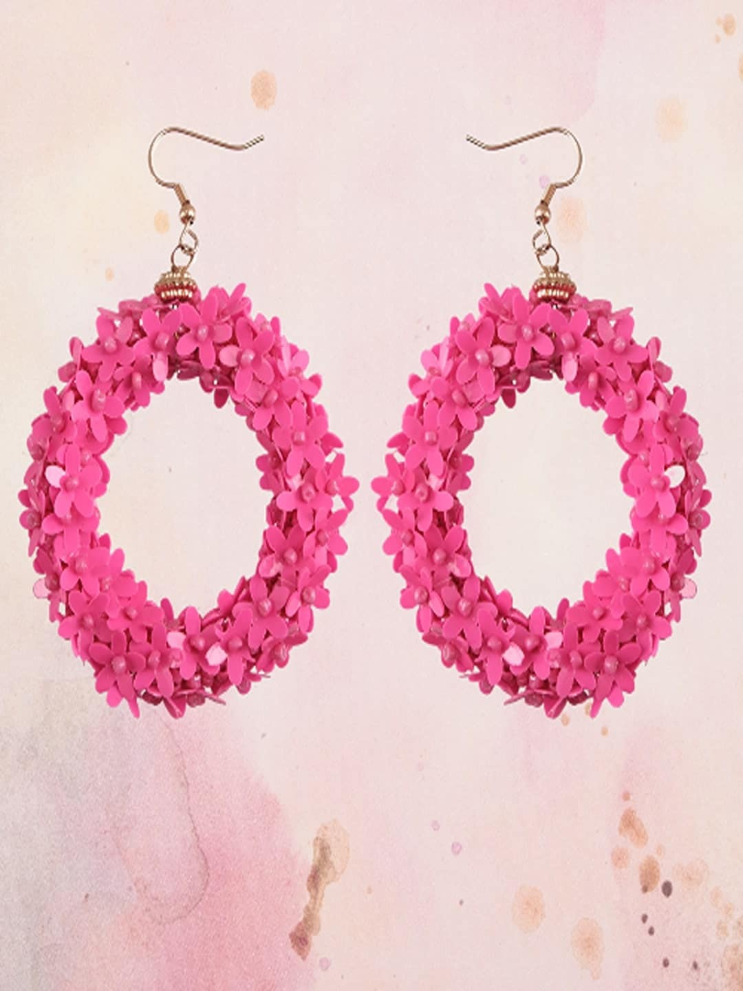 

UNIVERSITY TRENDZ Gold-Plated Beaded Floral Drop Earrings